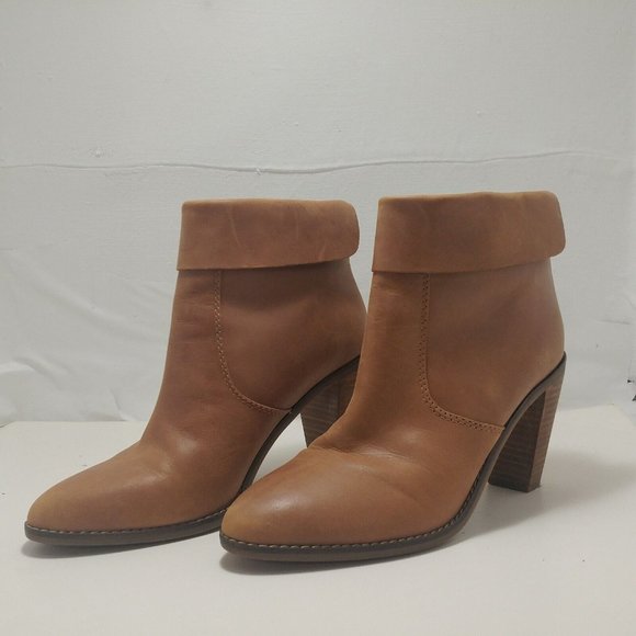 Lucky Brand Brown Leather Nycott Ankle Boots Size 7m - Picture 2 of 9